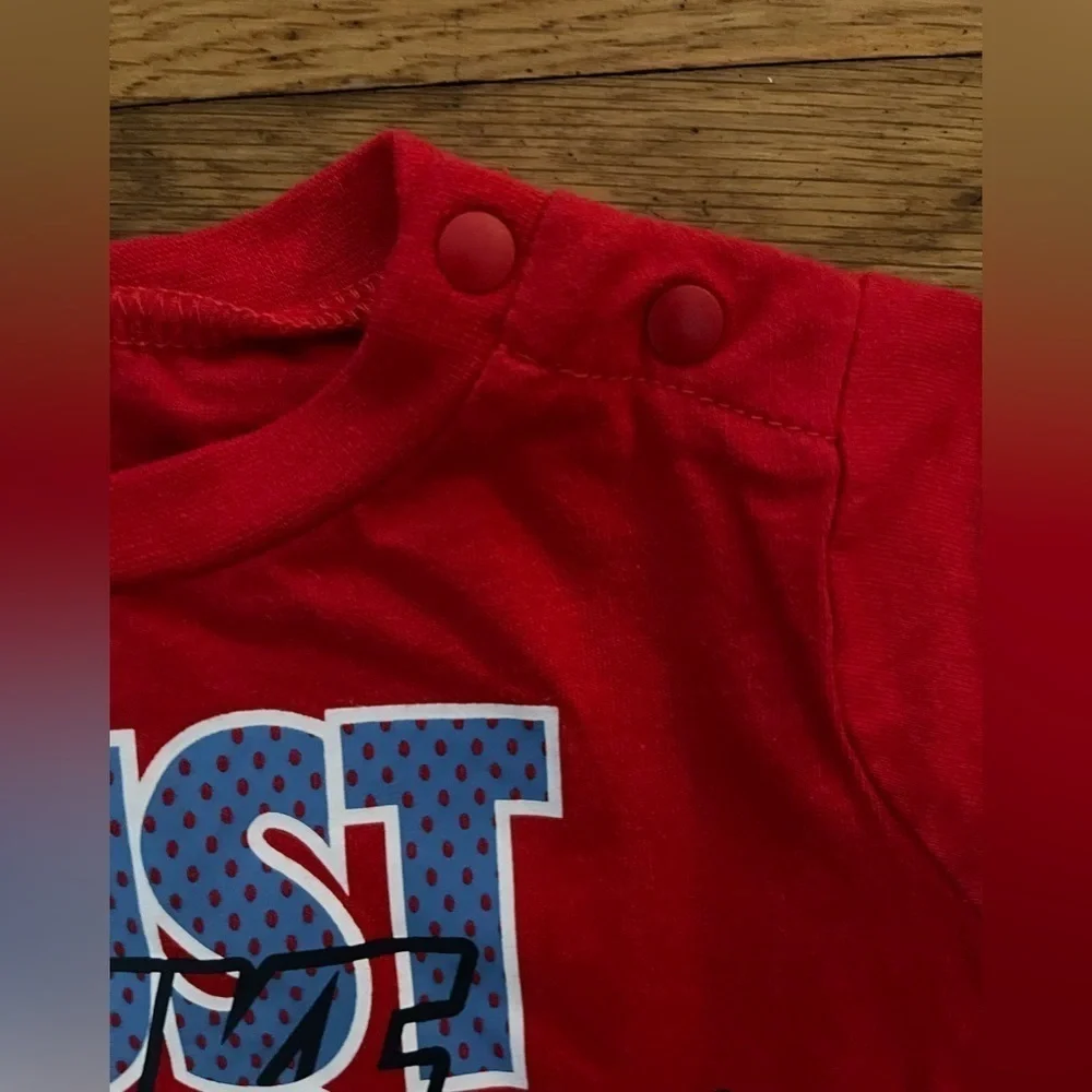 Nike | short sleeve red romper | baby boy 9mo
